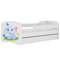 Babydreams | jednolůžko 180x80 | bílá | slon