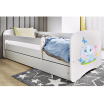 Babydreams | jednolůžko 180x80 | bílá | slon