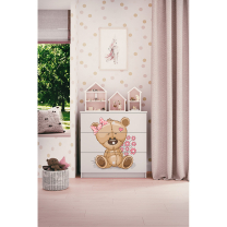 Babydreams | komoda | bílá | medvídek s kytičkami