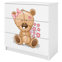 Babydreams | komoda | bílá | medvídek s kytičkami