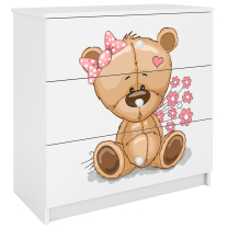 Babydreams | komoda | bílá | medvídek s kytičkami