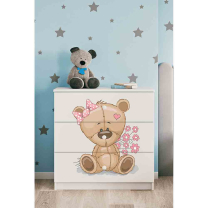 Babydreams | komoda | bílá | medvídek s kytičkami