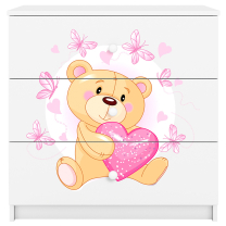 Babydreams | komoda | bílá | medvídek s motýlky