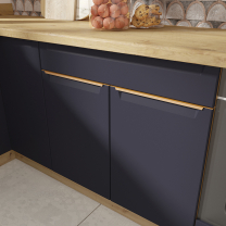 GLAMOUR m | vysoká skříňka GLA-21D pro vestavnou lednici | 60 cm  | modrá mat