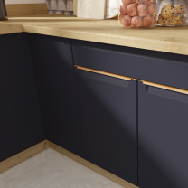 GLAMOUR m | vysoká skříňka GLA-21D pro vestavnou lednici | 60 cm  | modrá mat