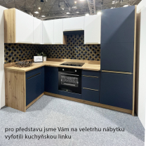 GLAMOUR m | vysoká skříňka GLA-21D pro vestavnou lednici | 60 cm  | modrá mat