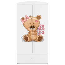 Babydreams | šatní skříň | bílá | medvídek s kytičkami