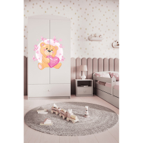 Babydreams | šatní skříň | bílá | medvídek s motýlky