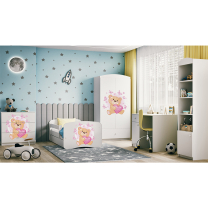 Babydreams | šatní skříň | bílá | medvídek s motýlky