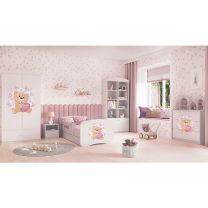 Babydreams | šatní skříň | bílá | medvídek s motýlky
