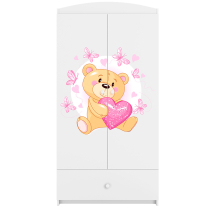 Babydreams | šatní skříň | bílá | medvídek s motýlky