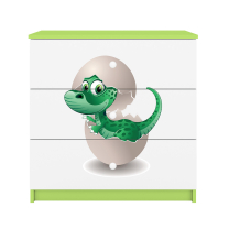Babydreams | komoda | zelená/bílá | dinosaur