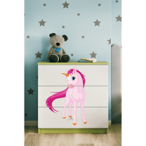 Babydreams | komoda | zelená/bílá | jednorožec