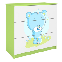 Babydreams | komoda | zelená/bílá | medvídek