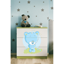 Babydreams | komoda | zelená/bílá | medvídek