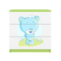 Babydreams | komoda | zelená/bílá | medvídek