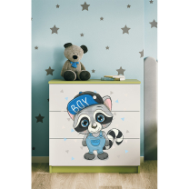 Babydreams | komoda | zelená/bílá | mýval
