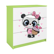 Babydreams | komoda | zelená/bílá | panda