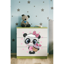 Babydreams | komoda | zelená/bílá | panda