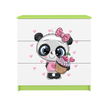 Babydreams | komoda | zelená/bílá | panda