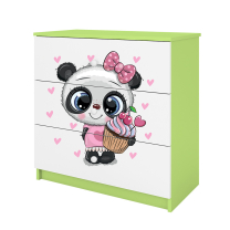 Babydreams | komoda | zelená/bílá | panda