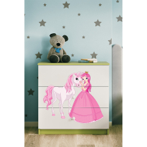 Babydreams | komoda | zelená/bílá | princezna