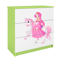 Babydreams | komoda | zelená/bílá | princezna a kůň