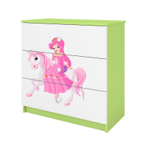 Babydreams | komoda | zelená/bílá | princezna a kůň