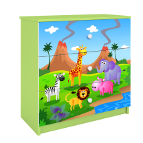 Babydreams | komoda | zelená/bílá | safari