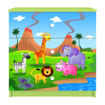 Babydreams | komoda | zelená/bílá | safari