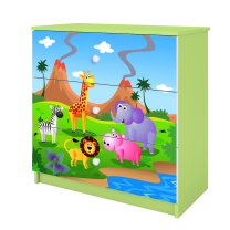 Babydreams | komoda | zelená/bílá | safari