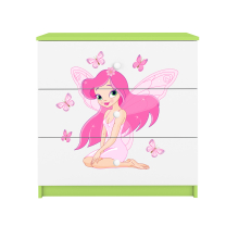 Babydreams | komoda | zelená/bílá | víla