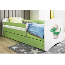 Babydreams | jednolůžko 180x80 | zelená/bílá | dinosaur