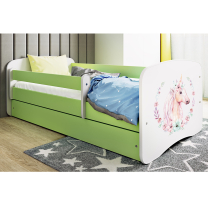 Babydreams | jednolůžko 180x80 | zelená/bílá | kůň