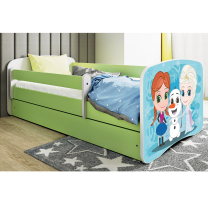 Babydreams | jednolůžko 180x80 | zelená/bílá | ledové království