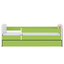 Babydreams | jednolůžko 180x80 | zelená/bílá | medvídek s kytičkami