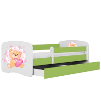 Babydreams | jednolůžko 180x80 | zelená/bílá | medvídek s motýlky