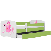 Babydreams | jednolůžko 180x80 | zelená/bílá | princezna a kůň