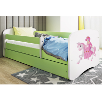 Babydreams | jednolůžko 180x80 | zelená/bílá | princezna a kůň