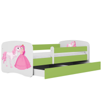 Babydreams | jednolůžko 180x80 | zelená/bílá | princezna