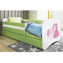 Babydreams | jednolůžko 180x80 | zelená/bílá | princezna