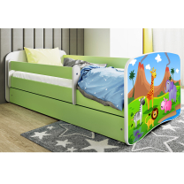 Babydreams | jednolůžko 180x80 | zelená/bílá | safari