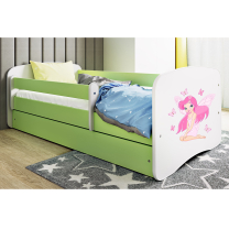 Babydreams | jednolůžko 180x80 | zelená/bílá | víla