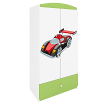 Babydreams | šatní skříň | zelená/bílá | auto