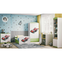 Babydreams | šatní skříň | zelená/bílá | auto