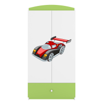 Babydreams | šatní skříň | zelená/bílá | auto