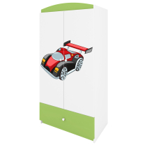 Babydreams | šatní skříň | zelená/bílá | auto