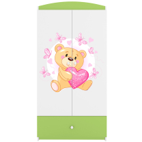 Babydreams | šatní skříň | zelená/bílá | medvídek s motýlky