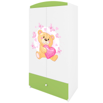 Babydreams | šatní skříň | zelená/bílá | medvídek s motýlky