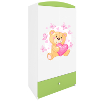 Babydreams | šatní skříň | zelená/bílá | medvídek s motýlky